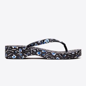 Tory Burch Printed Carved Wedge Flip-flop